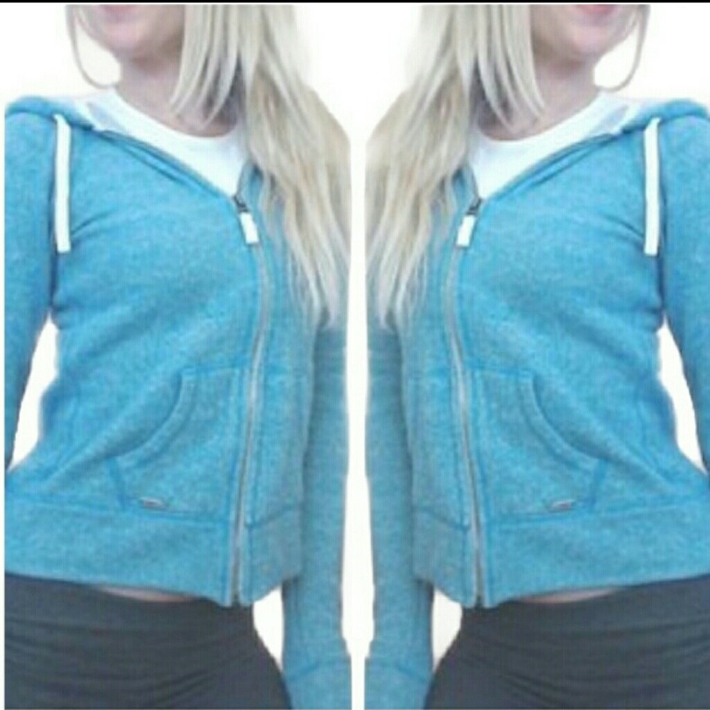 Nollie Blue Hooded zip up sweatshirt size medium
